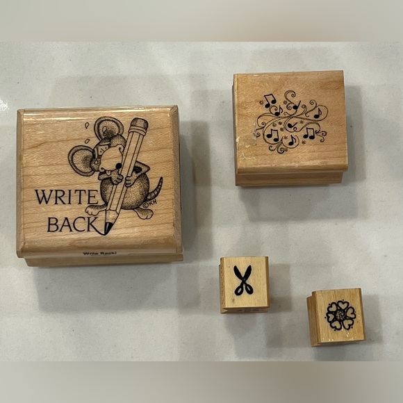 RUBBER STAMPS LOT OF 4:Impressive Stamps, Hero Arts 1987 & Mostly Animals Bundle - Picture 1 of 9